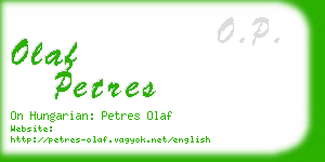 olaf petres business card